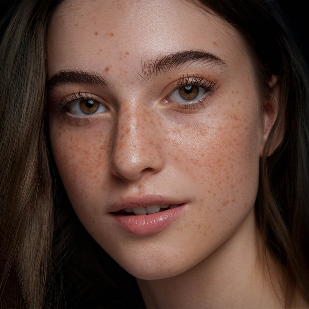Close-up of a woman with clear skin showcasing the effects of HERLOW grass-fed tallow balm