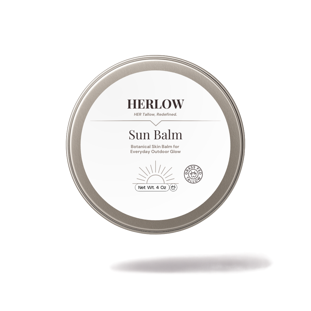 HERLOW Sun Balm in a tin for hydrating sun balm for face with botanical ingredients