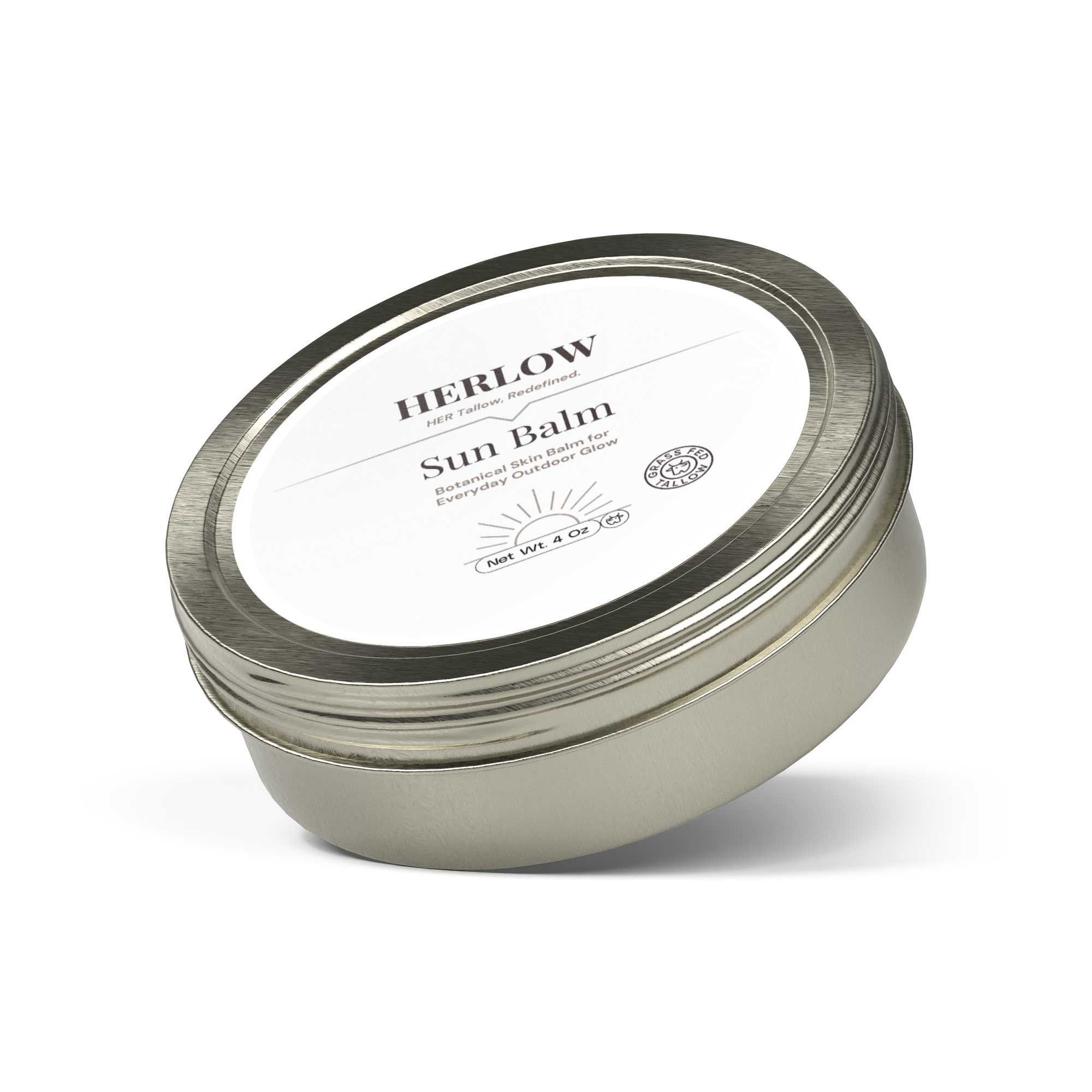 Herlow Solar Daylight Balm in a sleek tin, perfect for a hydrating sun balm for face.