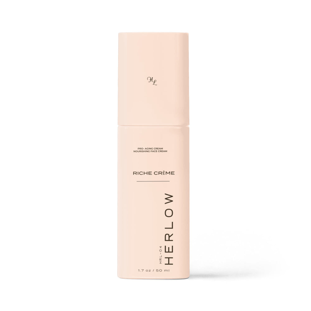 HERLOW Riche Cream pro-aging face cream in a sleek pump bottle for youthful skin