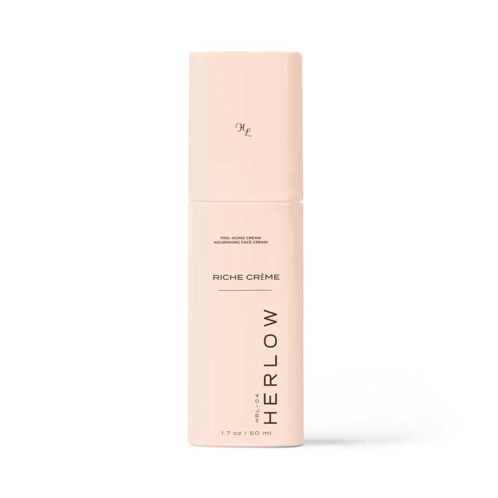HERLOW Riche Cream pro-aging face cream in a sleek pump bottle for youthful skin