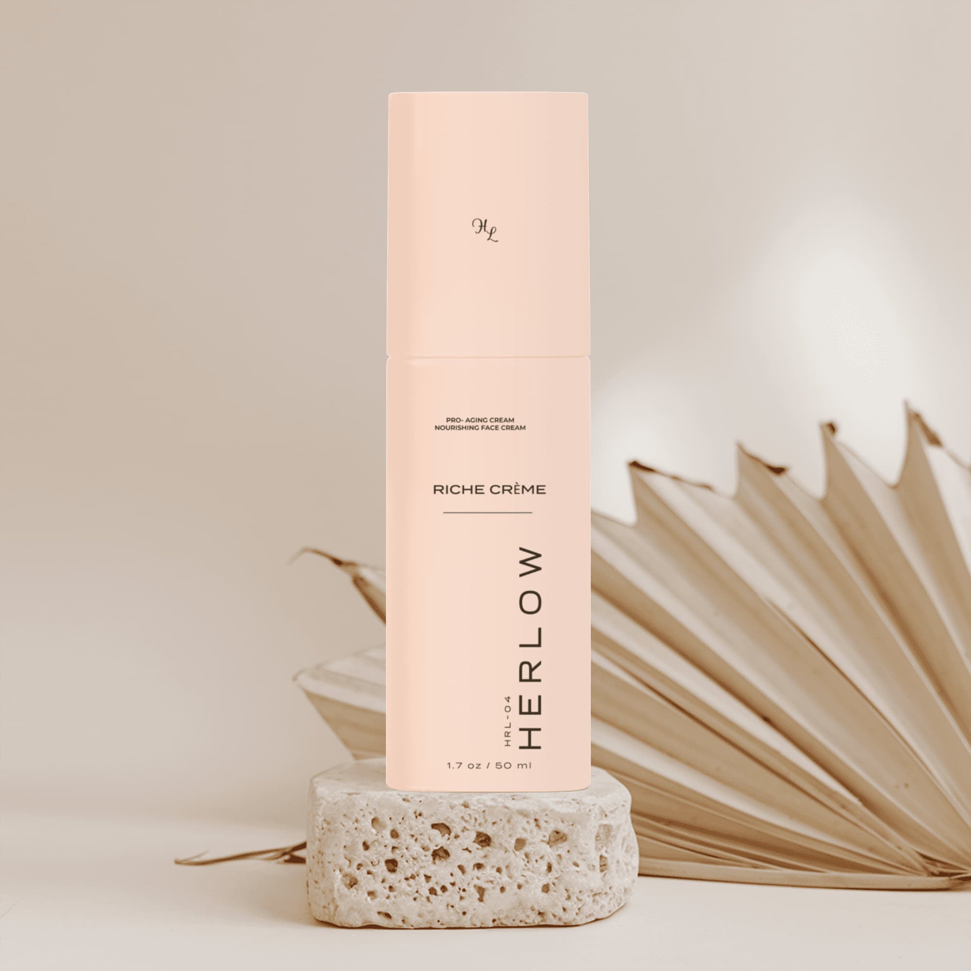Riche Cream by HERLOW a luxurious pro-aging face cream in elegant packaging for youthful skin