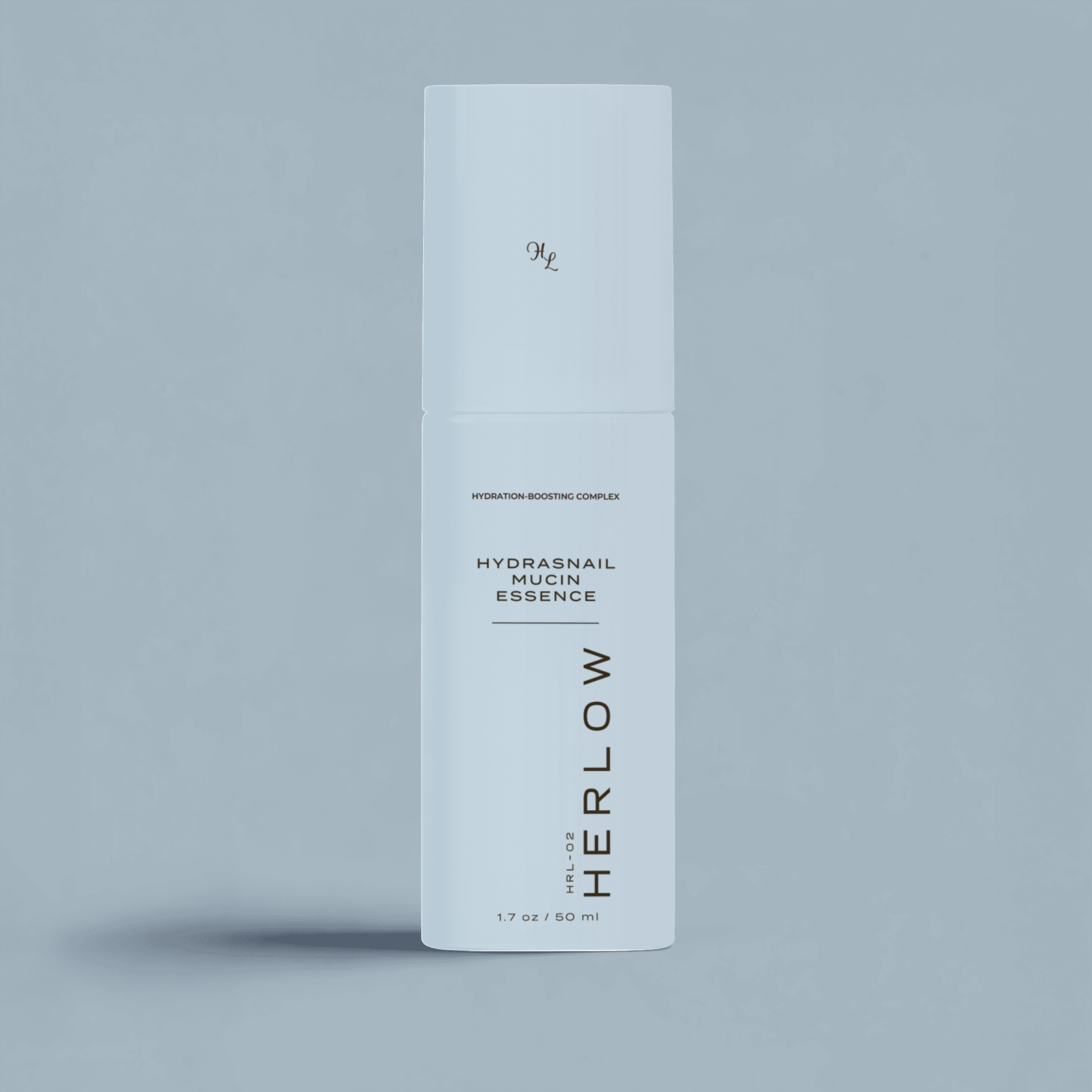 Hydrasnail Mucin Essence for Face by HERLOW in a sleek white bottle for hydrated, glowing skin