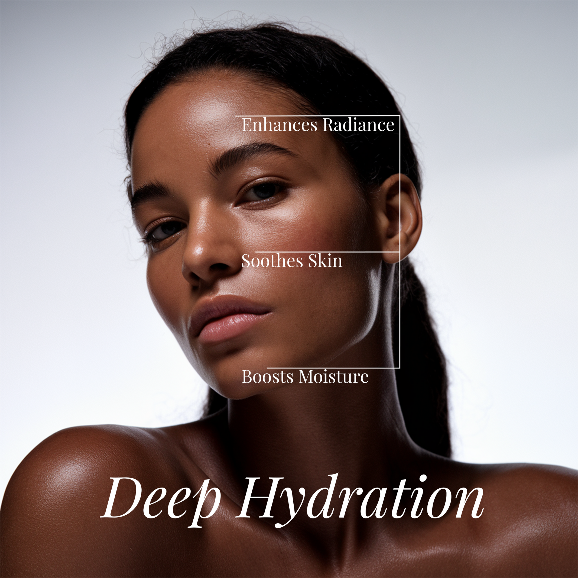 Model showcasing glowing skin with deep hydration benefits of snail mucin essence for face